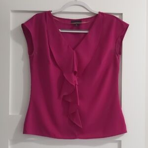 Worthington Fuchsia Ruffle Blouse